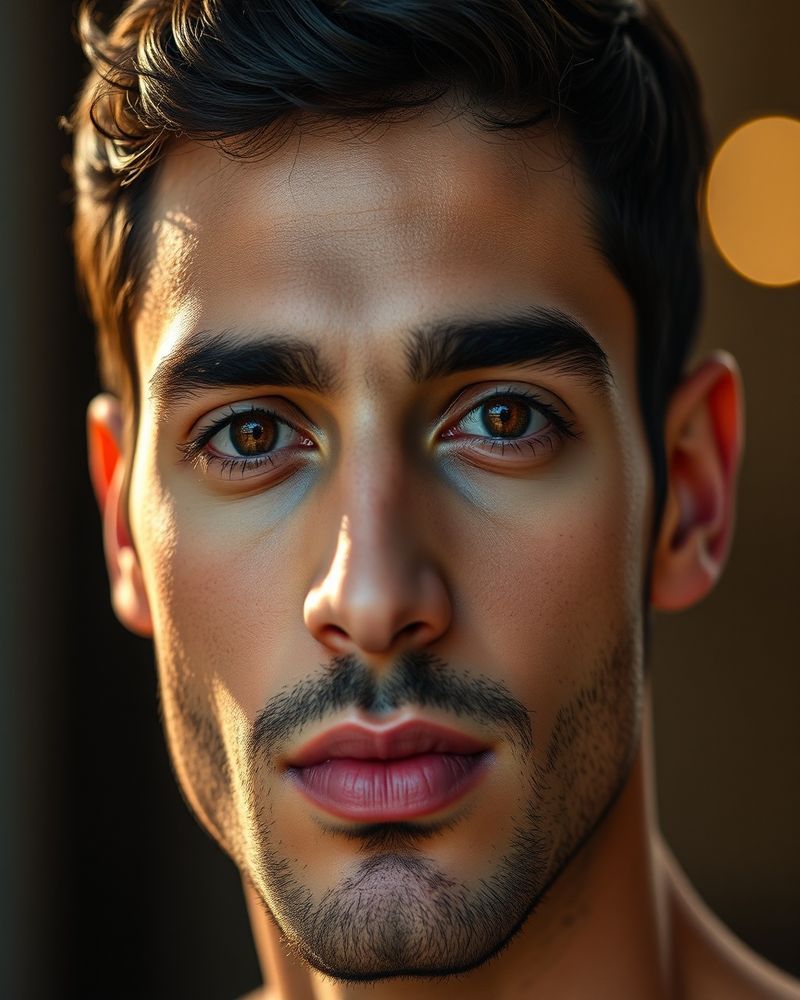 Karim Hassan beauty close-up portrait with soft lighting