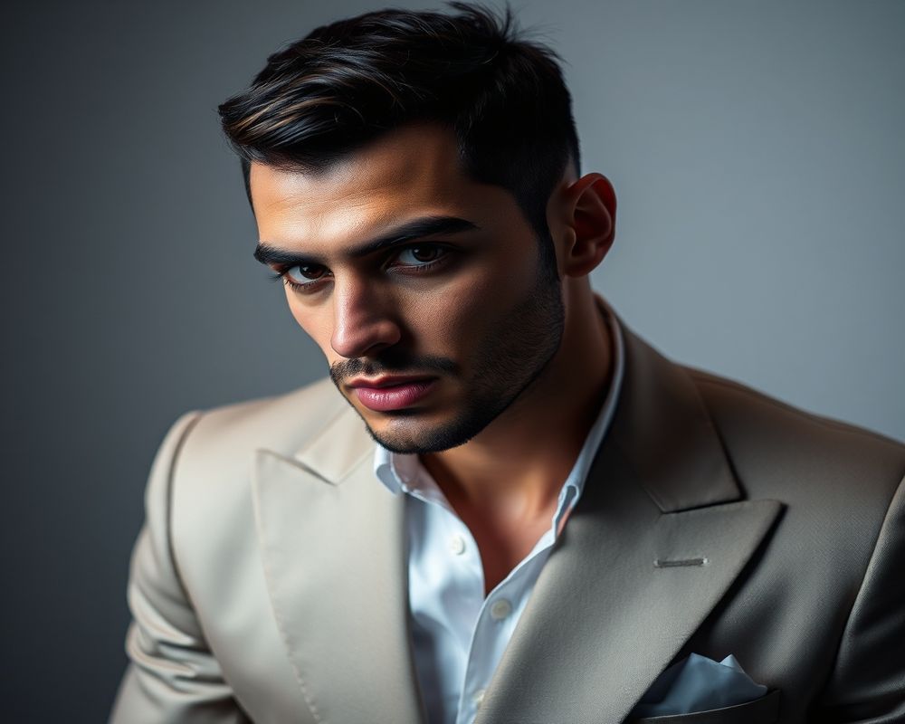 Karim Nassar high fashion editorial with dramatic lighting