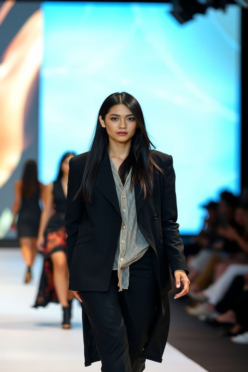 Katarina Ignacio fashion runway walk in designer clothing