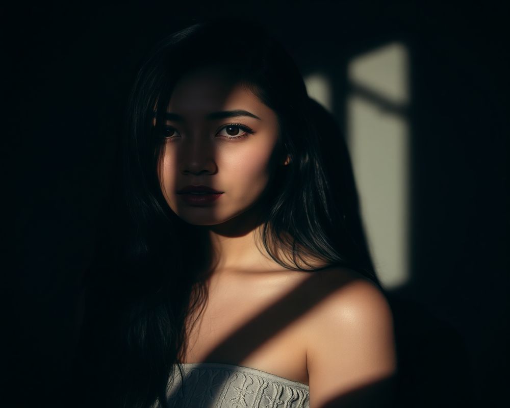 Katarina Ignacio artistic creative portrait with dramatic shadows