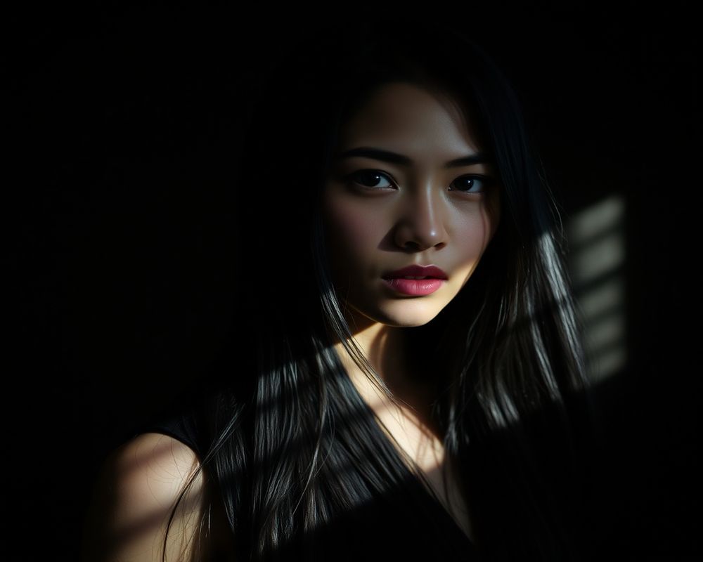 Katrina Mae Villanueva artistic creative portrait with dramatic lighting