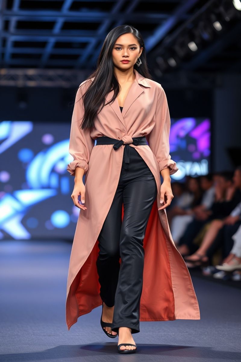 Katrina Villareal fashion runway walk in designer clothing