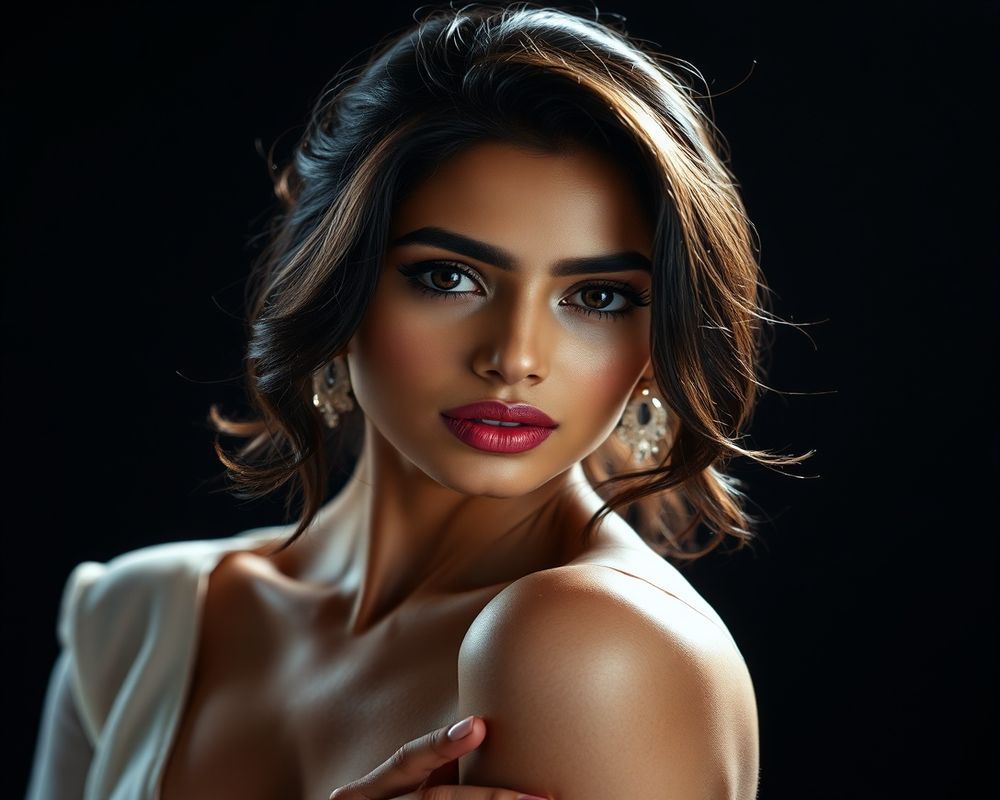 Kavya Mehta high fashion editorial with dramatic lighting