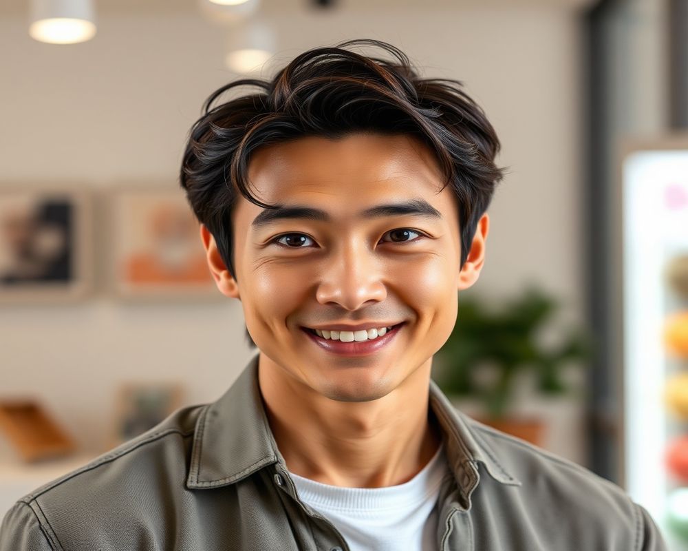 Kenji Matsuda commercial brand campaign with natural smile