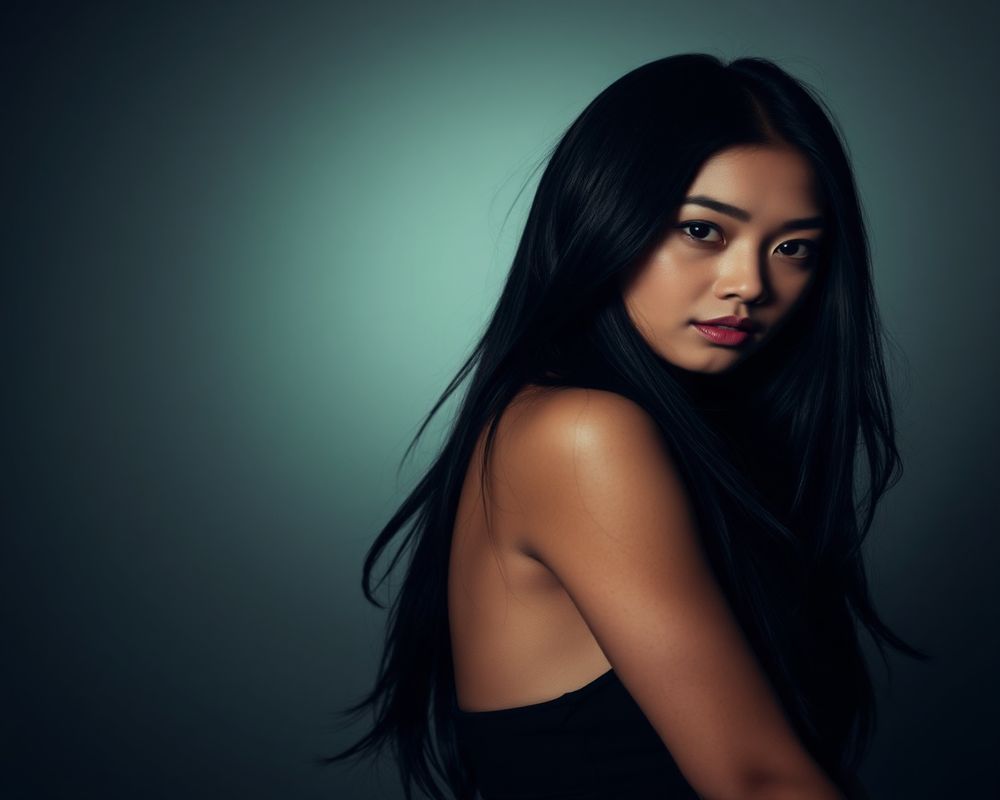 Kiana Alvarez high fashion editorial with dramatic lighting