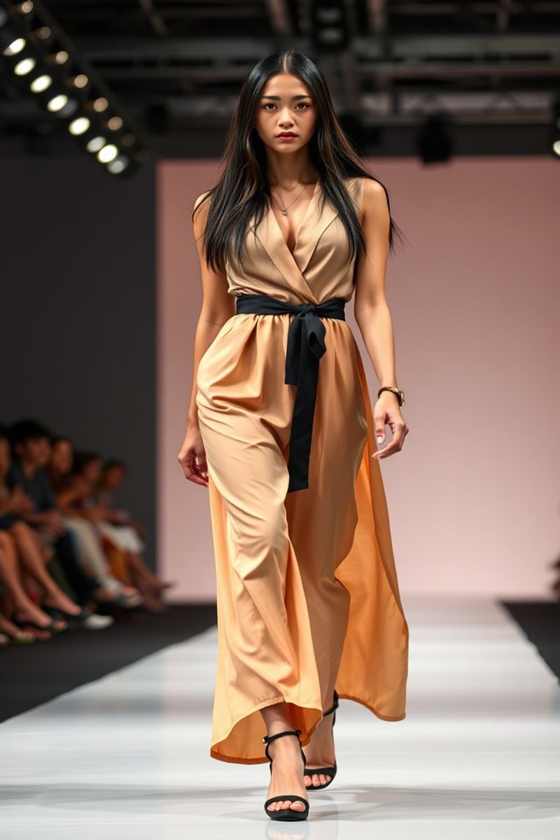 Kiana Alvarez fashion runway walk in designer clothing