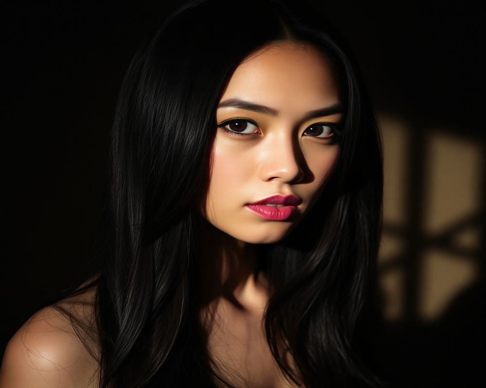 Kiana Alvarez artistic creative portrait with dramatic shadows