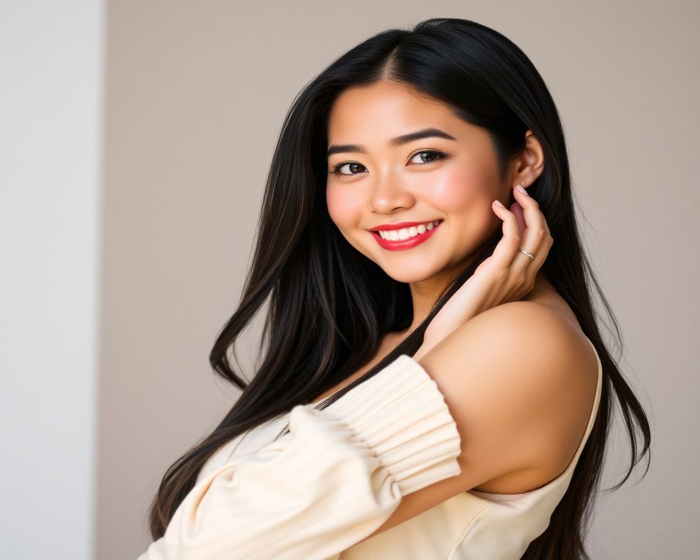 Kiara Santiago commercial brand campaign photo with natural smile and approachable look