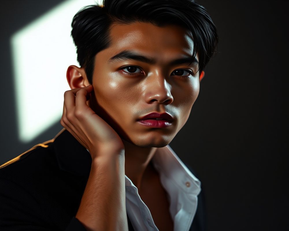 Kitti Saetang high fashion editorial with dramatic lighting