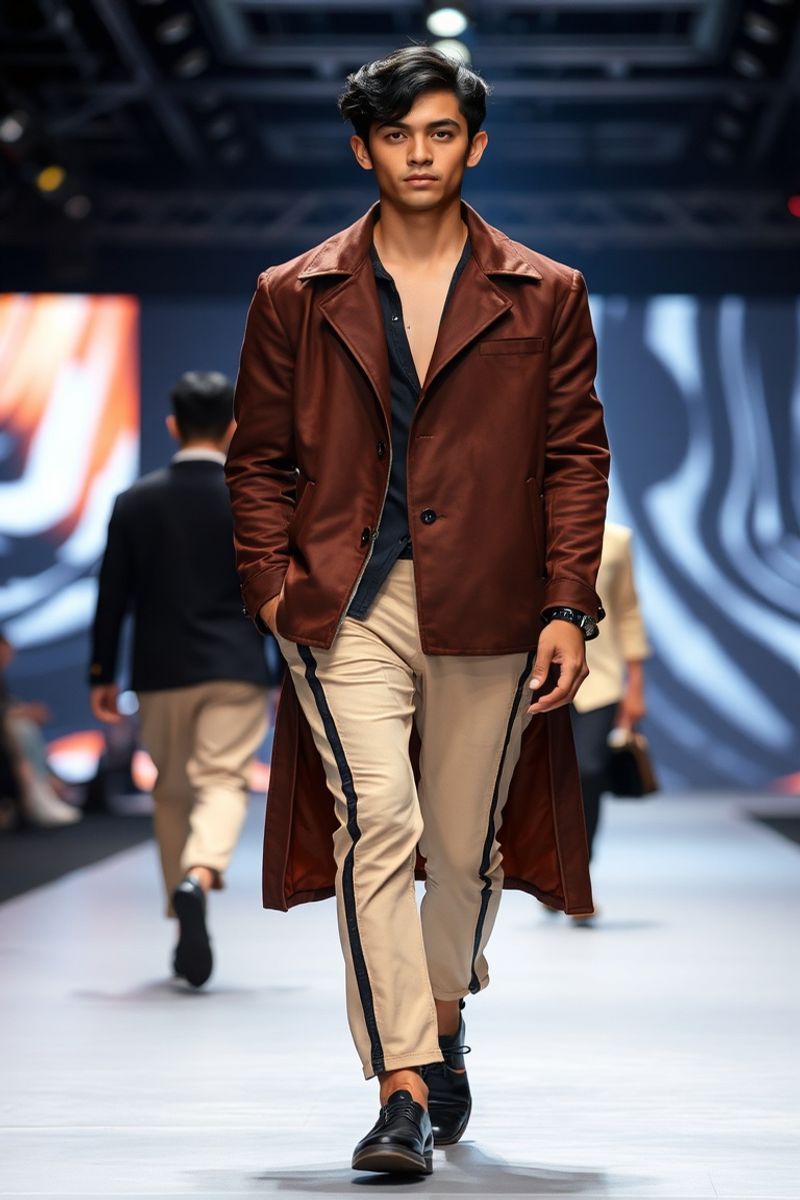 Kitti Saetang fashion runway walk in designer clothing