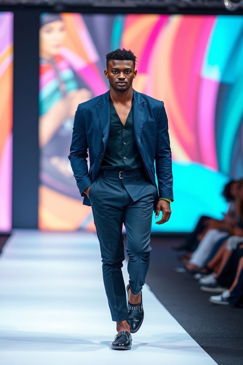 Kofi Mensah fashion runway walk