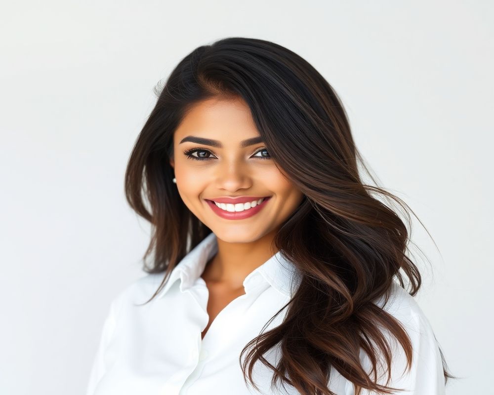 Larissa Moreira commercial brand campaign with natural smile