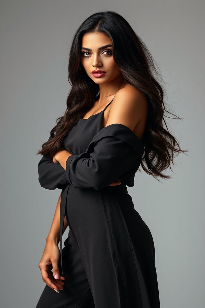 Layla Al-Mansour full body editorial pose