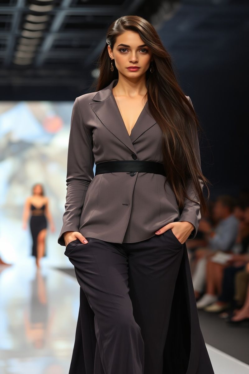 Layla Al-Mansouri fashion runway walk in designer clothing