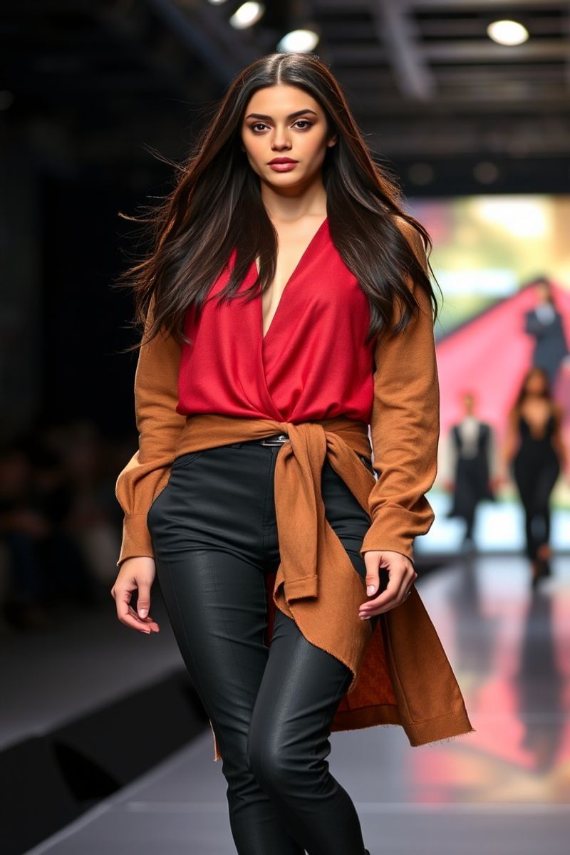 Layla Hassan fashion runway walk in designer clothing