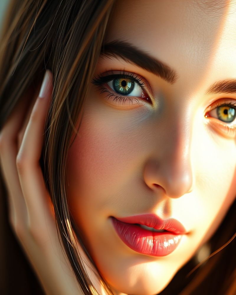 Layla Khalil beauty close-up portrait with soft lighting