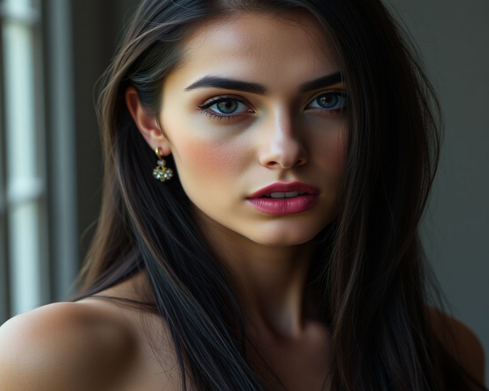 Layla Khoury high fashion editorial with dramatic lighting