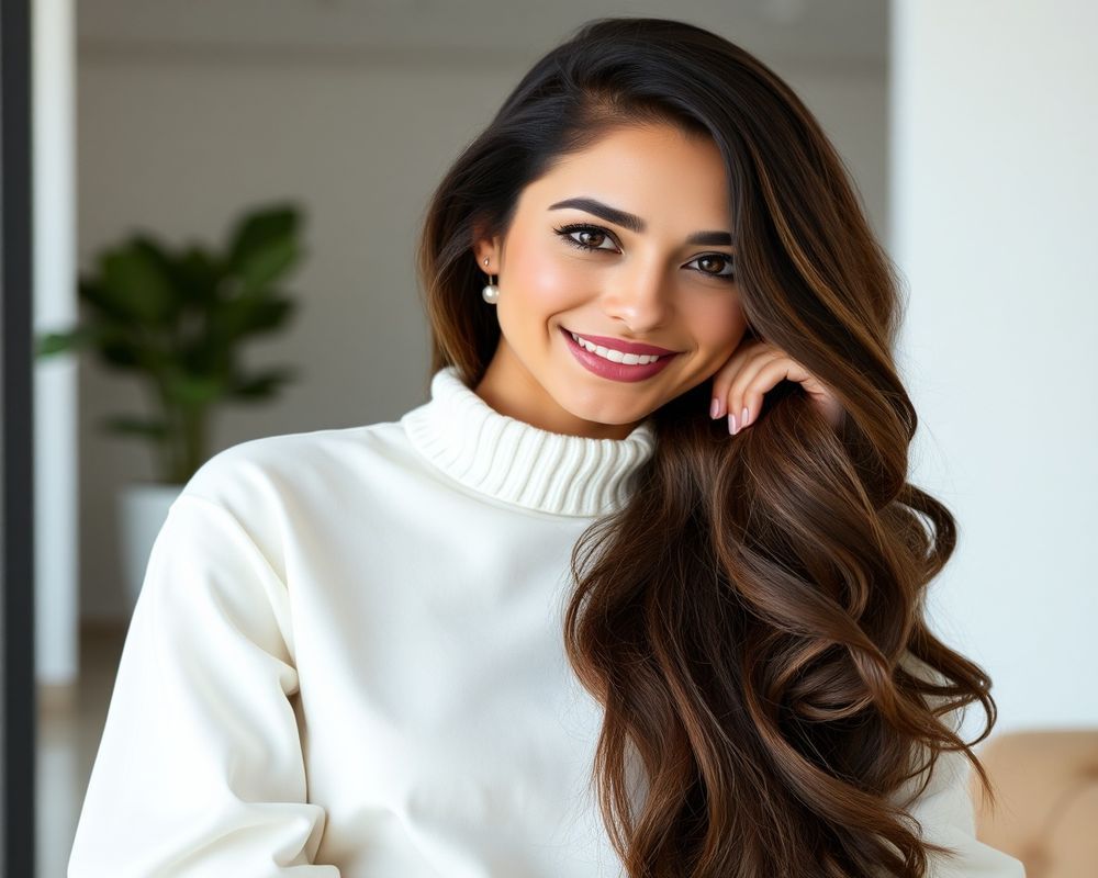 Leila Mansour commercial brand campaign with natural smile