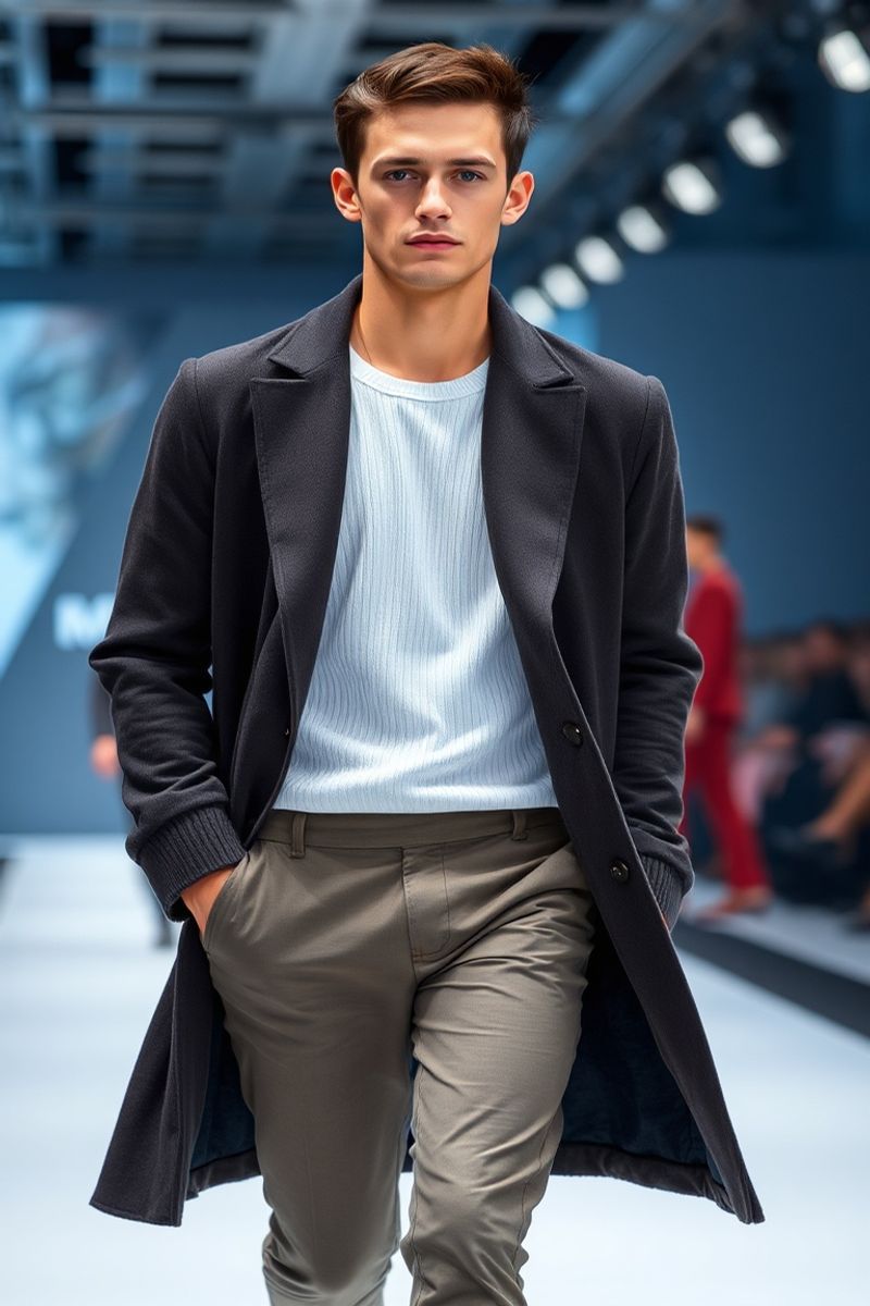 Liam Cooper fashion runway walk