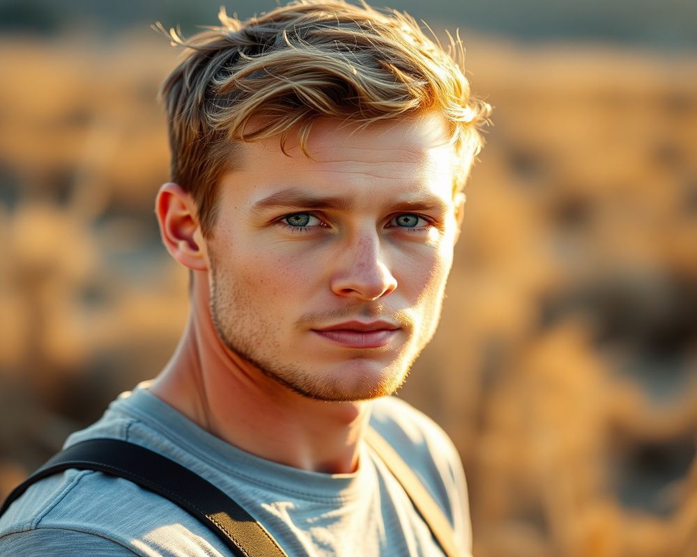 Liam Fraser lifestyle personality shot in natural outdoor setting with golden hour light