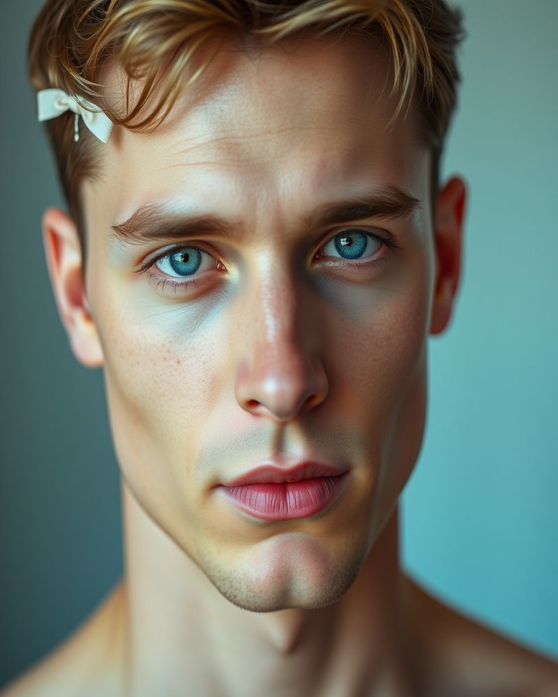 Liam Fraser beauty close-up portrait with soft lighting and high detail