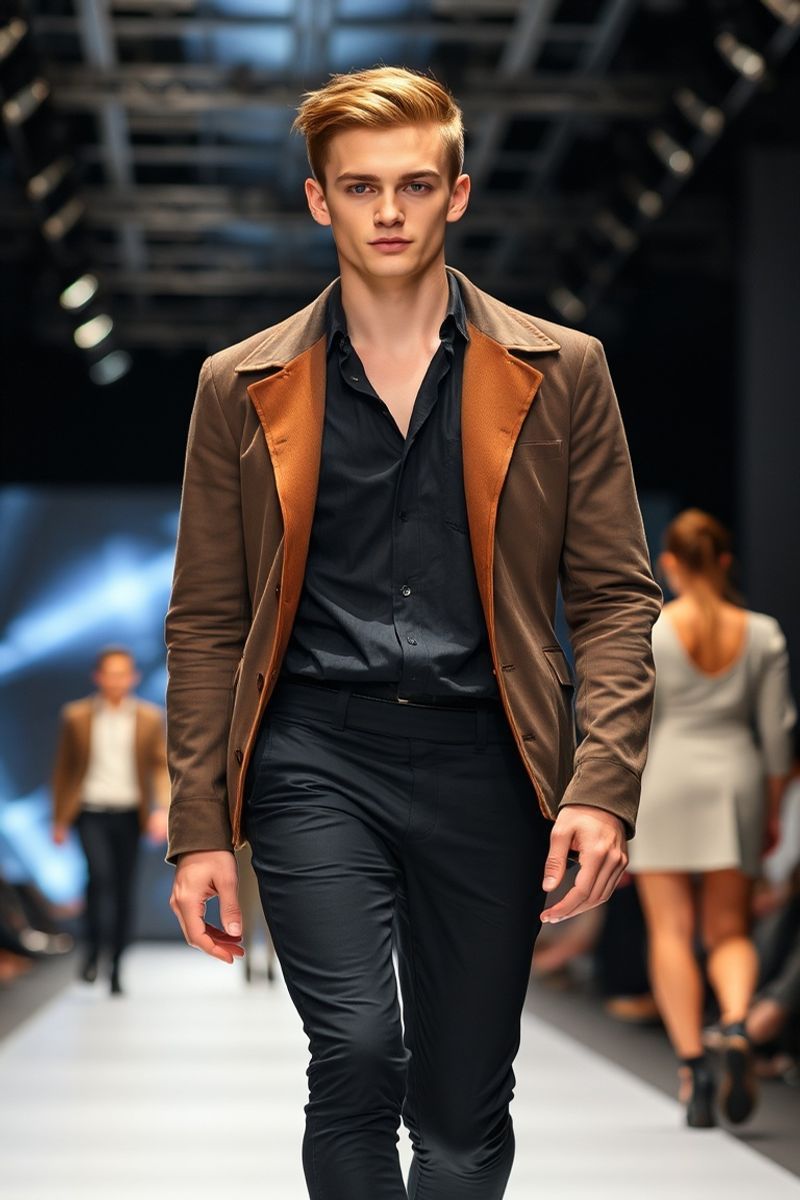 Liam Mitchell fashion runway walk
