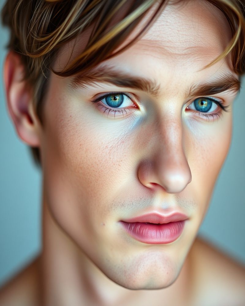 Liam Morrison beauty close-up portrait with soft lighting