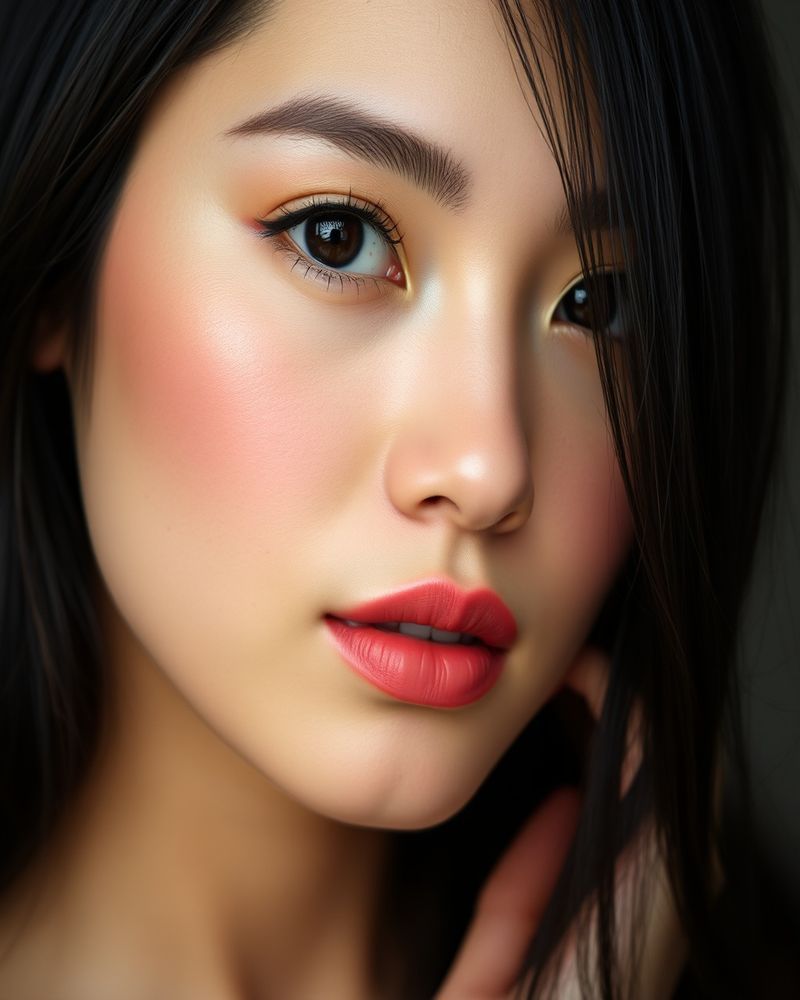 Lilia Santos beauty close-up portrait with flawless skin
