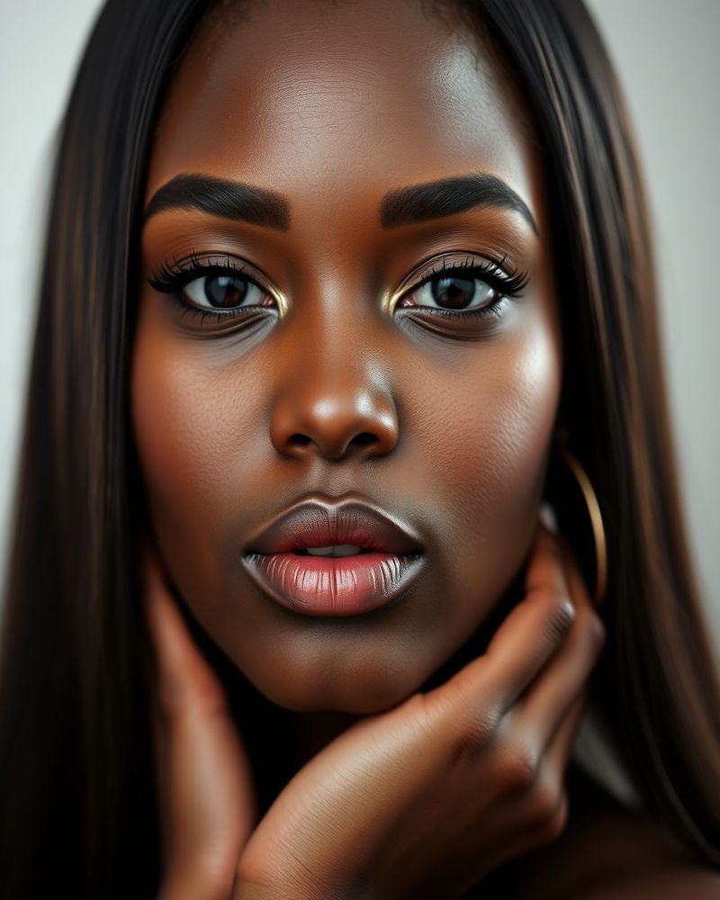 Liya Amare beauty close-up portrait with flawless skin