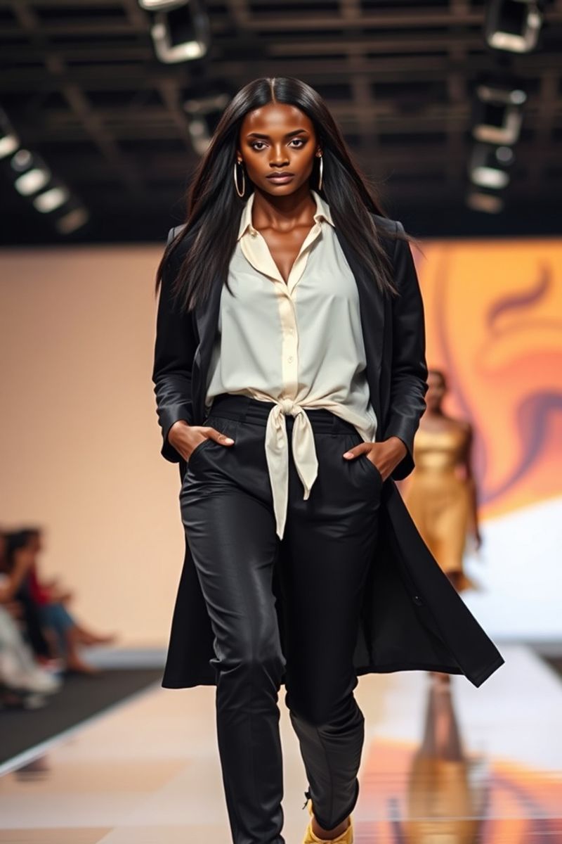 Liya Amare fashion runway walk in designer clothing