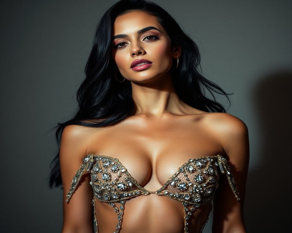 Lorena Alves high fashion editorial with dramatic lighting