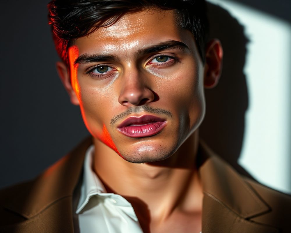 Lucas Oliveira high fashion editorial with dramatic lighting