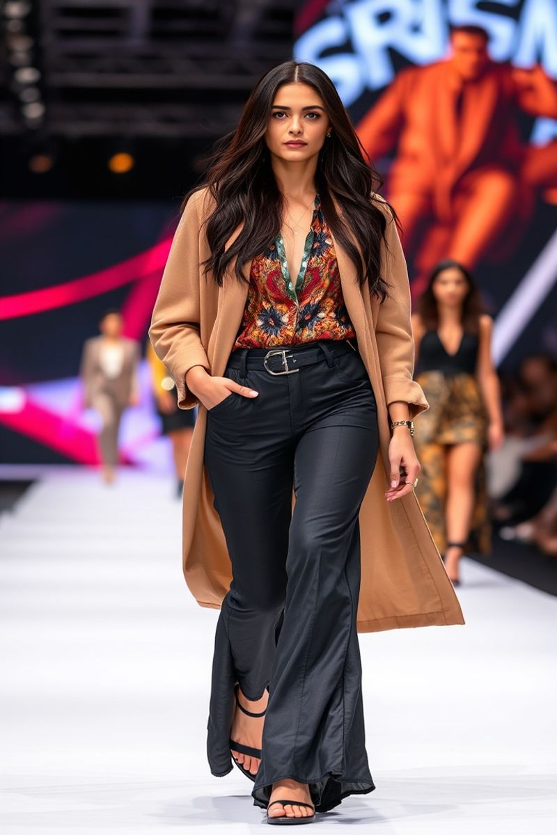 Lucia Garcia fashion runway walk in designer clothing