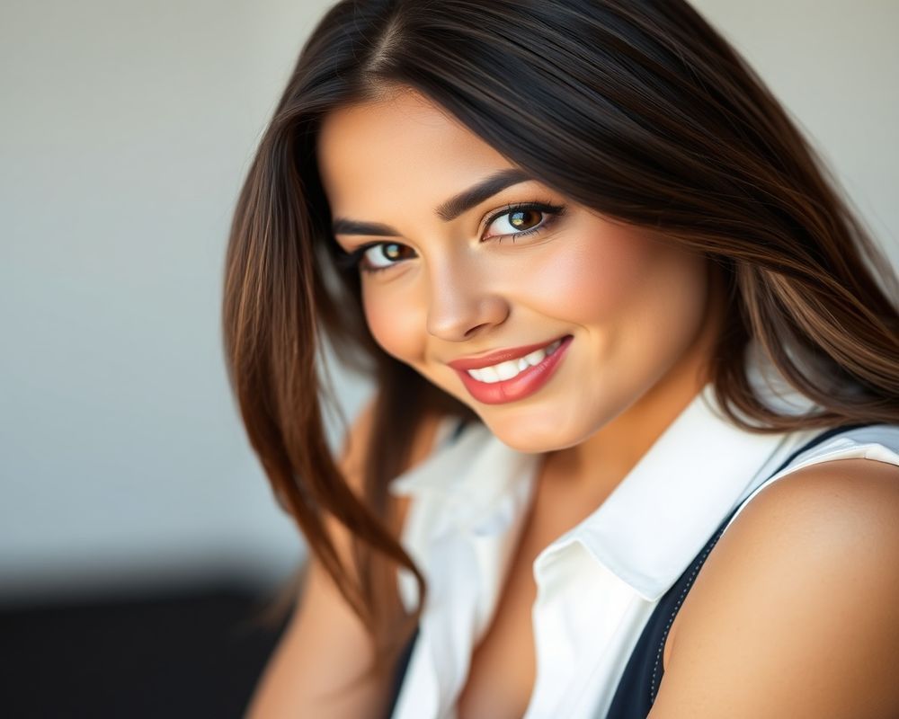 Lucia Garcia commercial brand campaign with natural smile