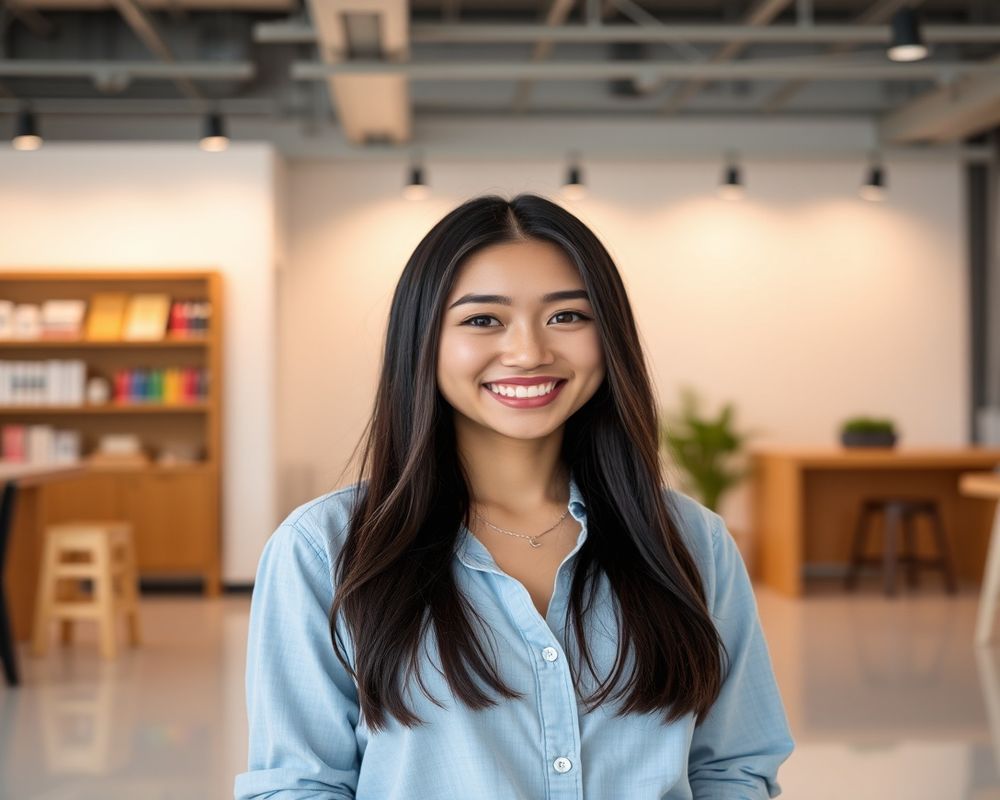 Lucia Mercado commercial brand campaign with natural smile