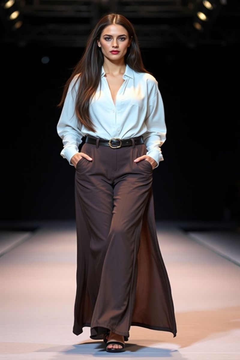 Lucia Vargas fashion runway walk in designer clothing