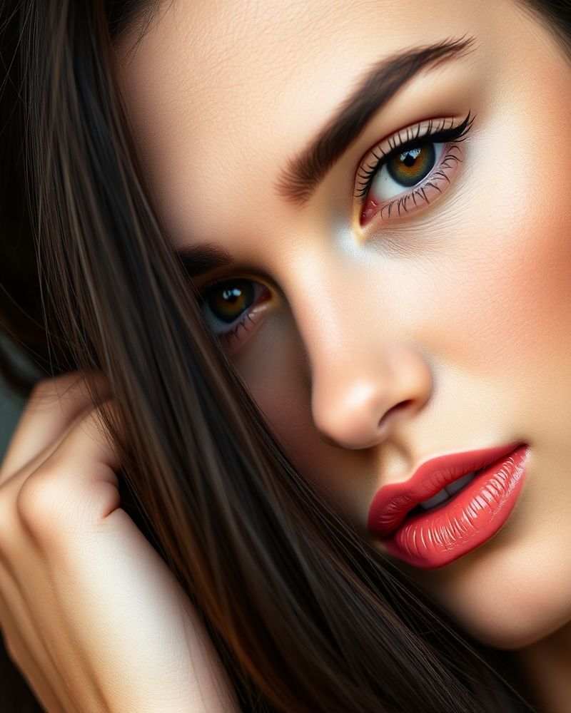 Luz Valentina Morales beauty close-up portrait with flawless skin