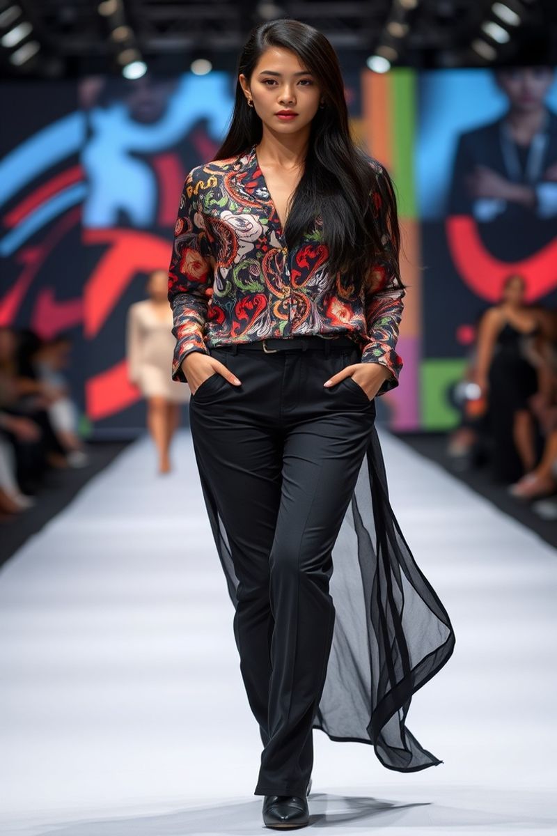 Malia Santos fashion runway walk