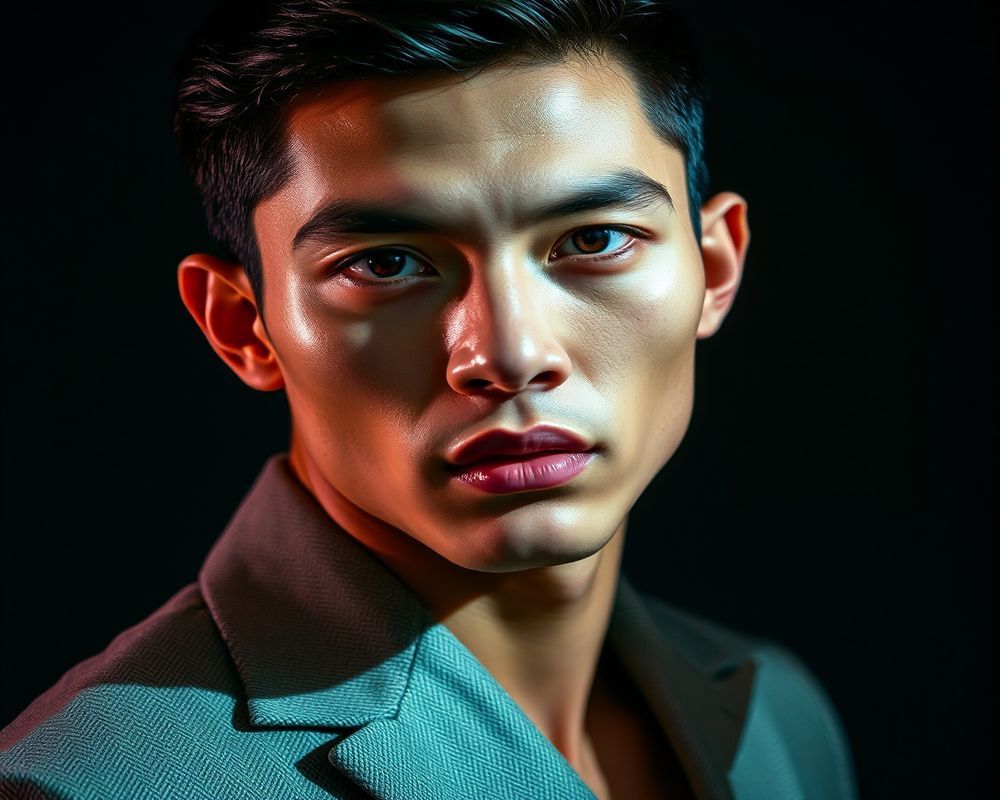 Marco Santos high fashion editorial with dramatic lighting