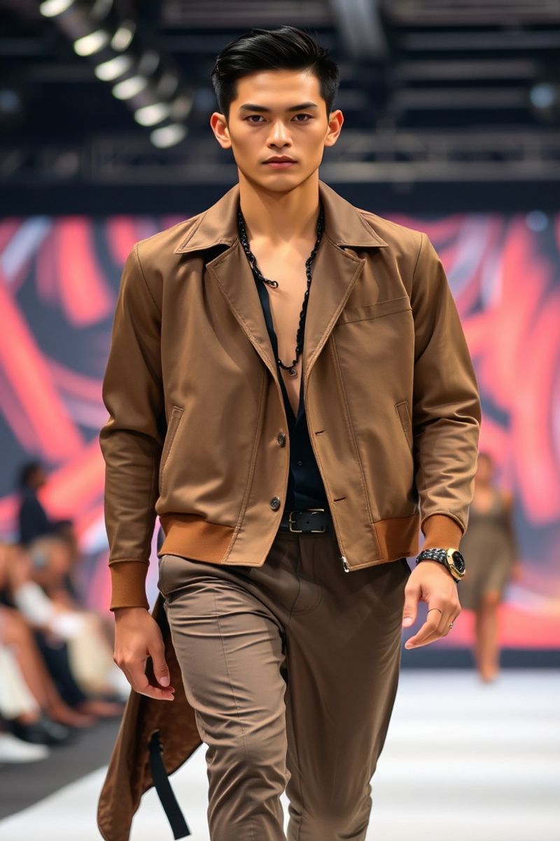 Marco Santos fashion runway walk in designer clothing