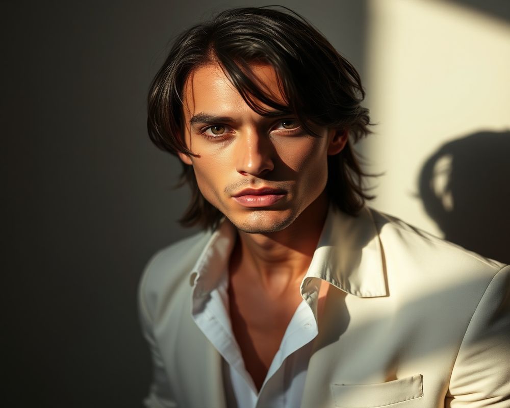 Marco Visconti high fashion editorial with dramatic lighting