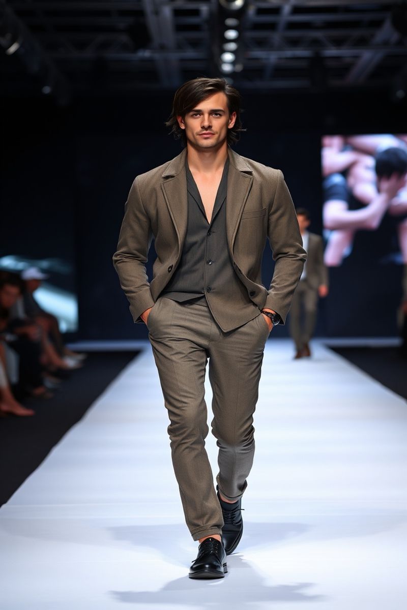 Marco Visconti fashion runway walk in designer clothing