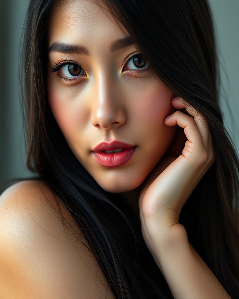 Maria Estrella Santos beauty close-up portrait with soft lighting