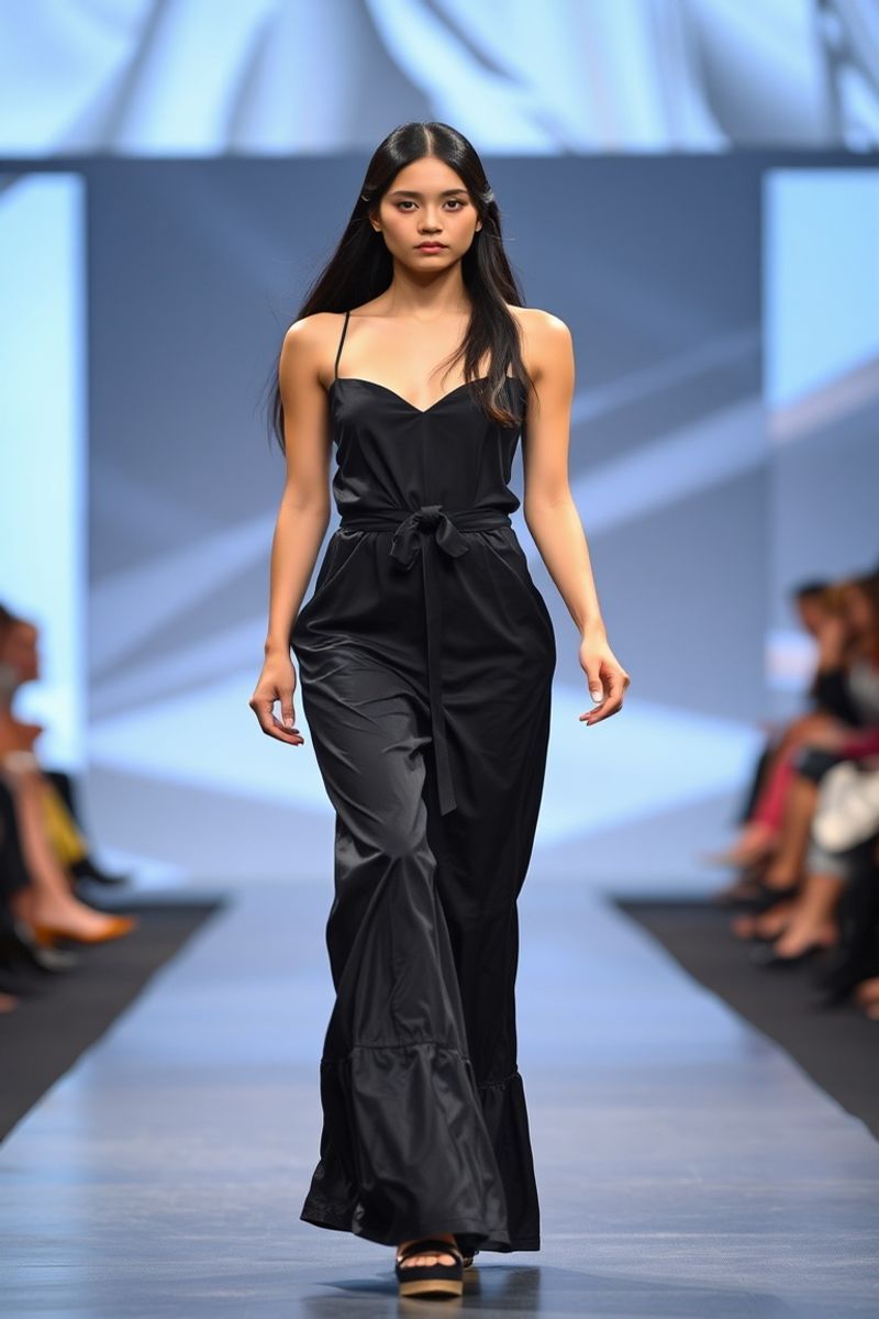 Maria Estrella Santos fashion runway walk in designer clothing