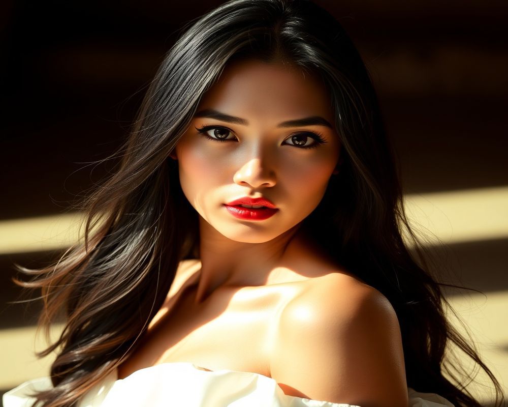 Maria Isabela Cruz high fashion editorial with dramatic lighting