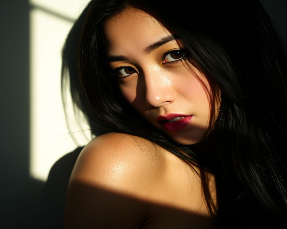 Maria Isabela Cruz artistic creative portrait with dramatic shadows