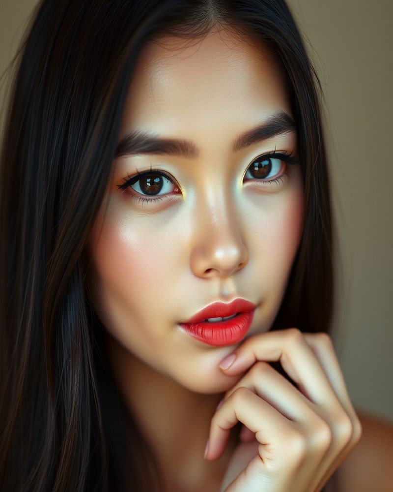 Maria Reyes beauty close-up portrait with soft lighting