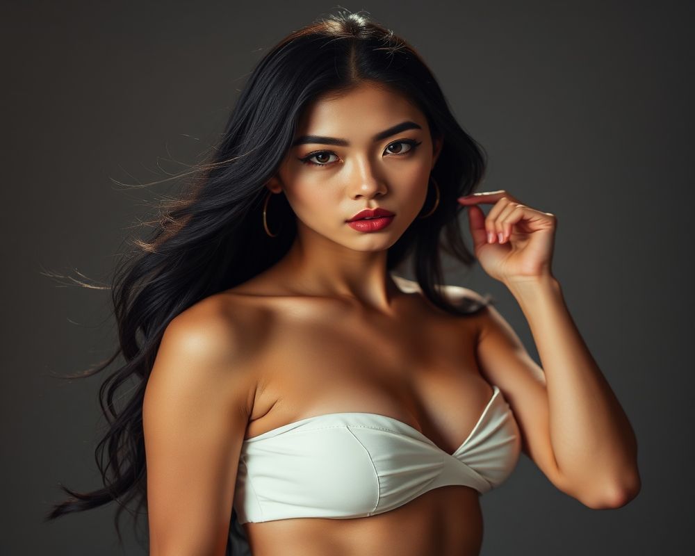 Maria Santiago high fashion editorial with dramatic lighting