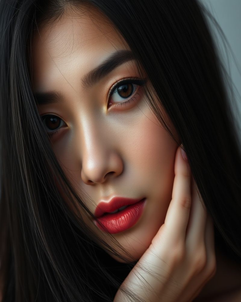 Maria Santiago beauty close-up portrait with soft lighting