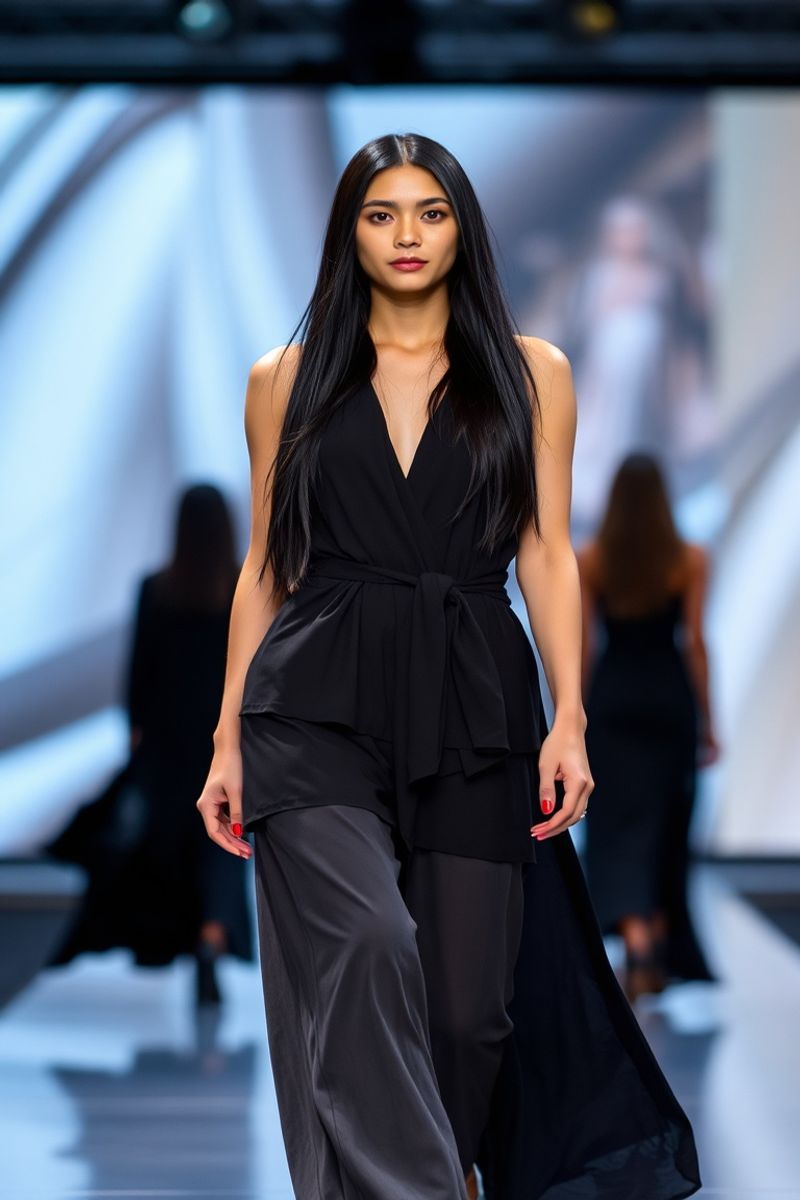 Maricel Aquino fashion runway walk in designer clothing